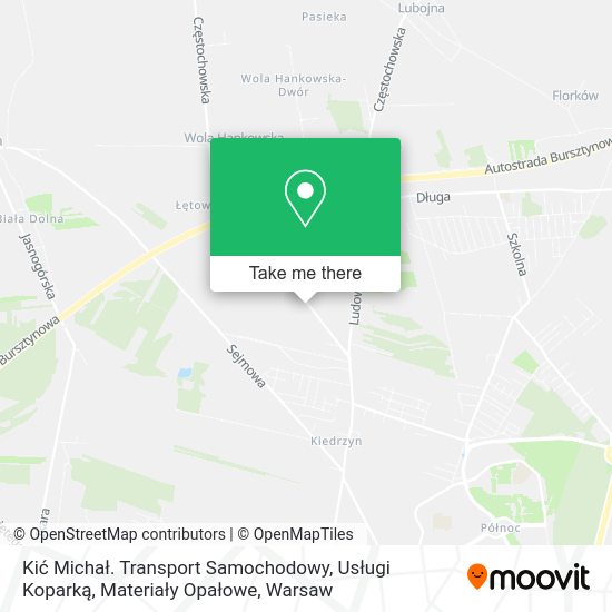 Kić Michał. Transport Samochodowy, Usługi Koparką, Materiały Opałowe map