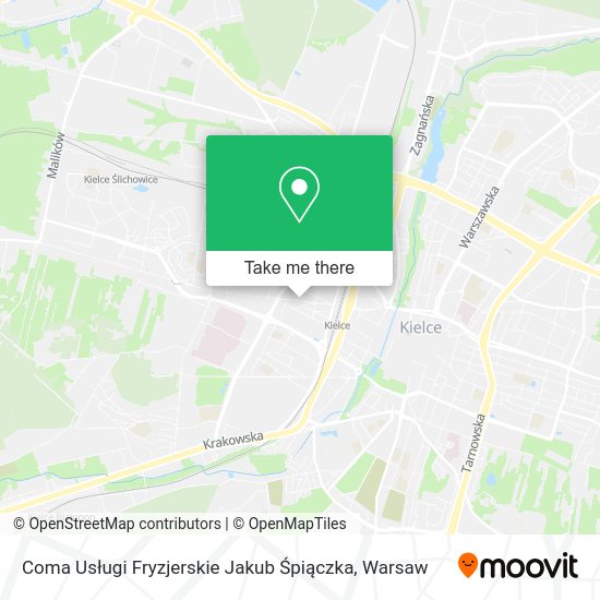 Coma Usługi Fryzjerskie Jakub Śpiączka map