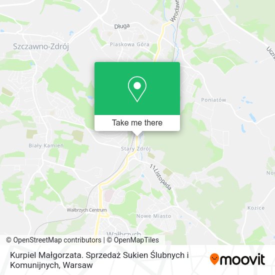 Kurpiel Małgorzata. Sprzedaż Sukien Ślubnych i Komunijnych map