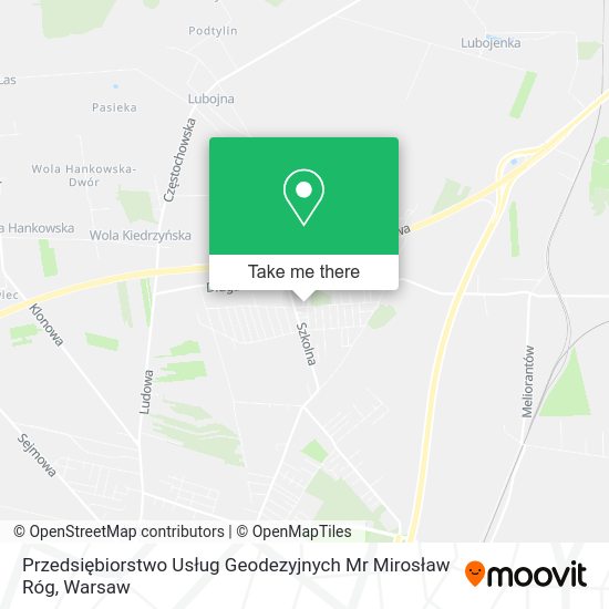 Przedsiębiorstwo Usług Geodezyjnych Mr Mirosław Róg map