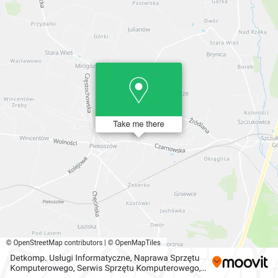 Карта Detkomp. Usługi Informatyczne, Naprawa Sprzętu Komputerowego, Serwis Sprzętu Komputerowego