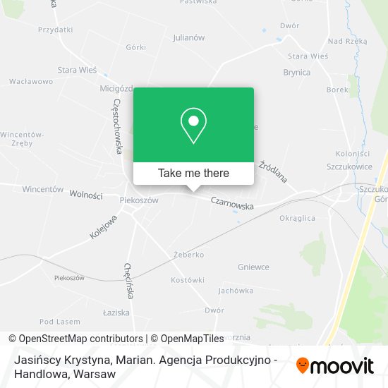 Jasińscy Krystyna, Marian. Agencja Produkcyjno - Handlowa map