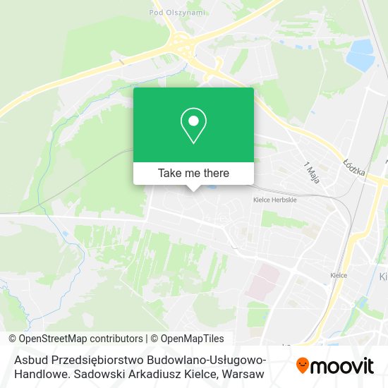 Asbud Przedsiębiorstwo Budowlano-Usługowo-Handlowe. Sadowski Arkadiusz Kielce map