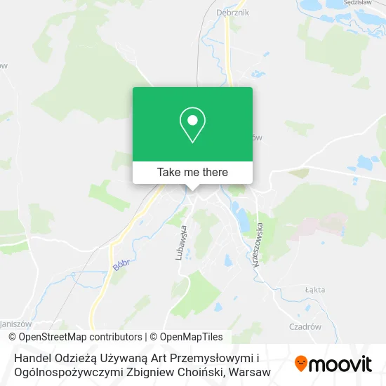 Карта Handel Odzieżą Używaną Art Przemysłowymi i Ogólnospożywczymi Zbigniew Choiński