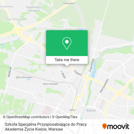 Szkoła Specjalna Przysposabiająca do Pracy Akademia Życia Kielce map