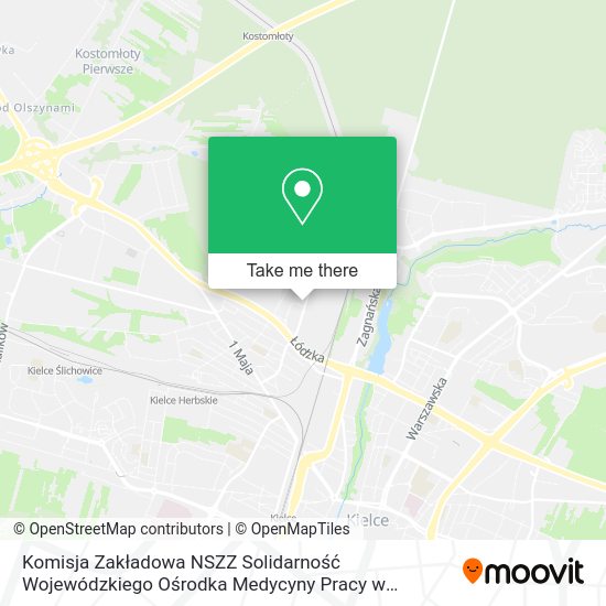 Komisja Zakładowa NSZZ Solidarność Wojewódzkiego Ośrodka Medycyny Pracy w Kielcach map