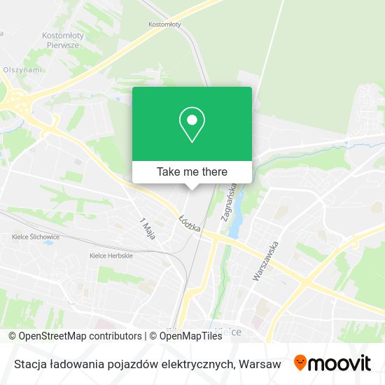 Карта Stacja ładowania pojazdów elektrycznych