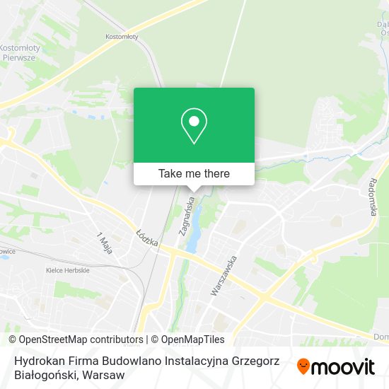 Hydrokan Firma Budowlano Instalacyjna Grzegorz Białogoński map