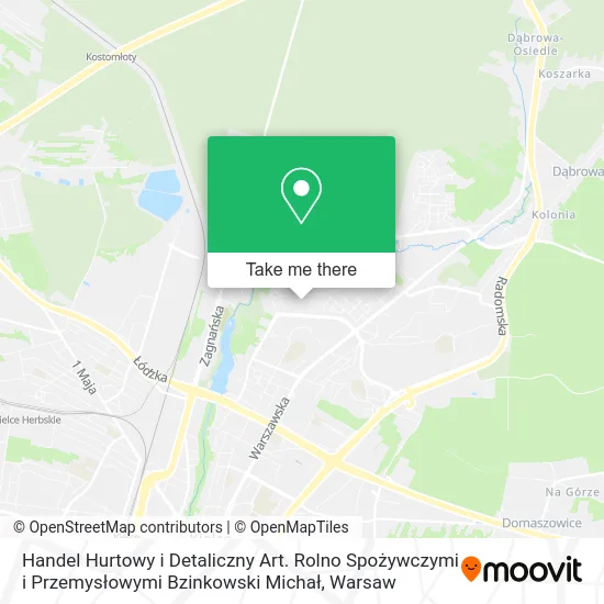 Handel Hurtowy i Detaliczny Art. Rolno Spożywczymi i Przemysłowymi Bzinkowski Michał map