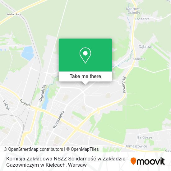 Komisja Zakładowa NSZZ Solidarność w Zakładzie Gazowniczym w Kielcach map