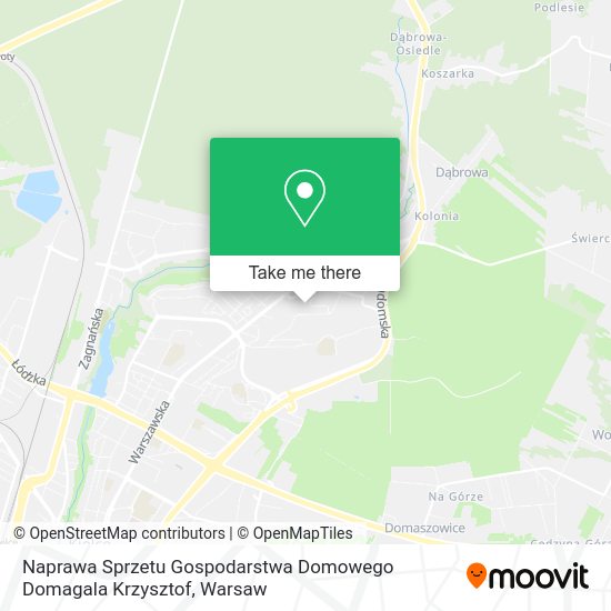 Naprawa Sprzetu Gospodarstwa Domowego Domagala Krzysztof map