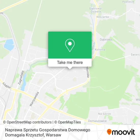 Карта Naprawa Sprzetu Gospodarstwa Domowego Domagala Krzysztof