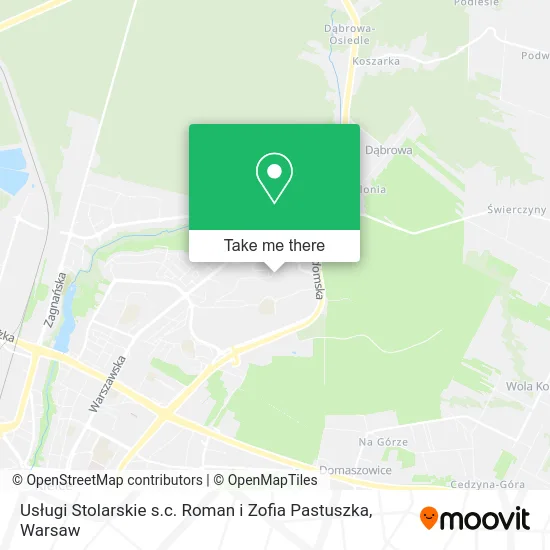 Карта Usługi Stolarskie s.c. Roman i Zofia Pastuszka