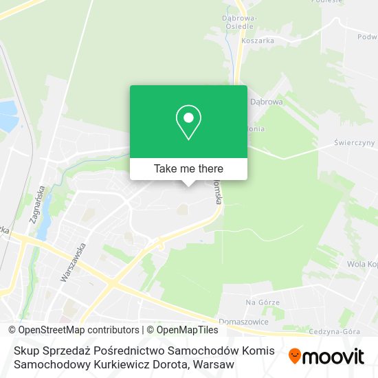 Skup Sprzedaż Pośrednictwo Samochodów Komis Samochodowy Kurkiewicz Dorota map