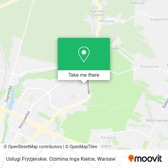 Usługi Fryzjerskie. Ozimina Inga Kielce map