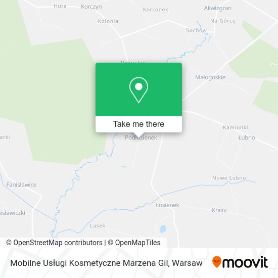 Карта Mobilne Usługi Kosmetyczne Marzena Gil