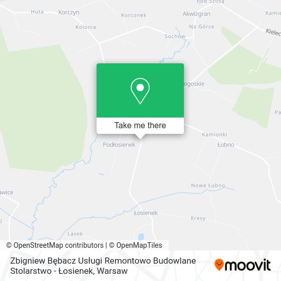 Zbigniew Bębacz Usługi Remontowo Budowlane Stolarstwo - Łosienek map