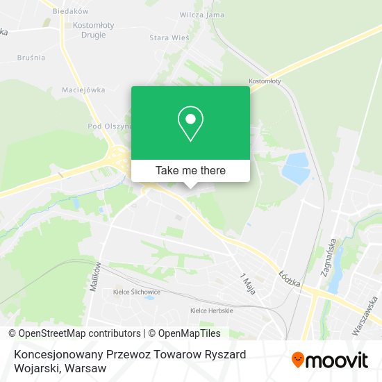 Koncesjonowany Przewoz Towarow Ryszard Wojarski map