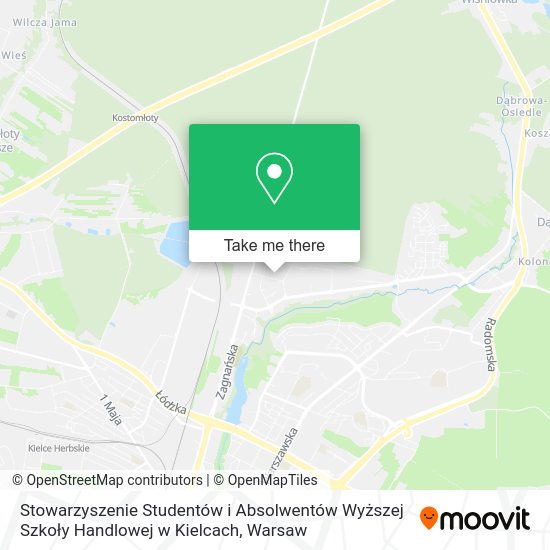 Stowarzyszenie Studentów i Absolwentów Wyższej Szkoły Handlowej w Kielcach map