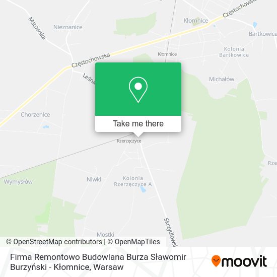 Firma Remontowo Budowlana Burza Sławomir Burzyński - Kłomnice map