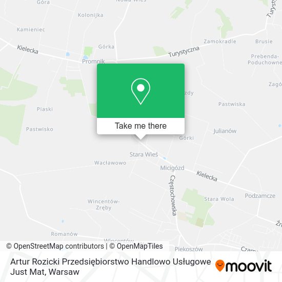 Artur Rozicki Przedsiębiorstwo Handlowo Usługowe Just Mat map