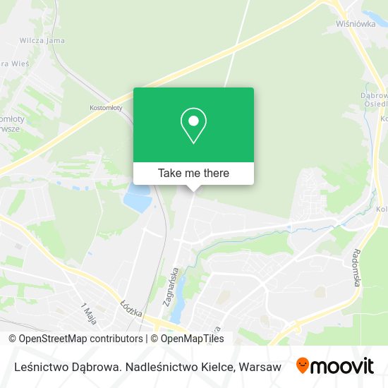 Leśnictwo Dąbrowa. Nadleśnictwo Kielce map