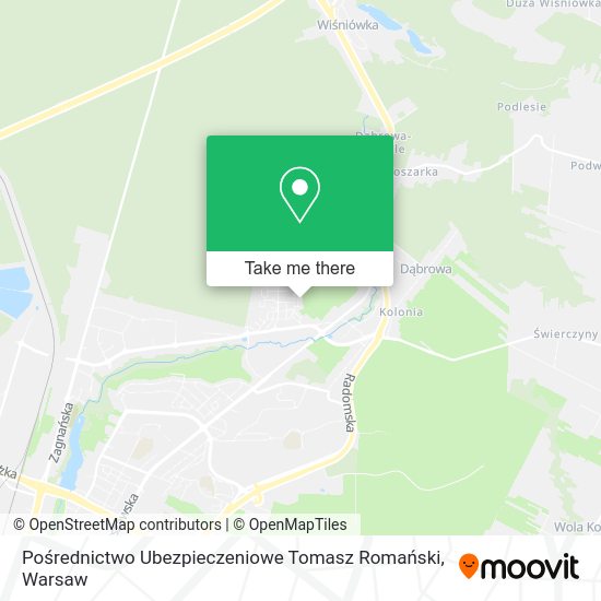 Pośrednictwo Ubezpieczeniowe Tomasz Romański map