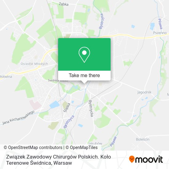 Związek Zawodowy Chirurgów Polskich. Koło Terenowe Świdnica map