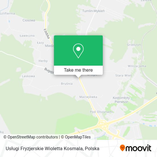 Usługi Fryzjerskie Wioletta Kosmala map