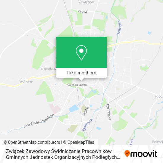 Związek Zawodowy Świdniczanie Pracowników Gminnych Jednostek Organizacyjnych Podległych Radzie Miej map