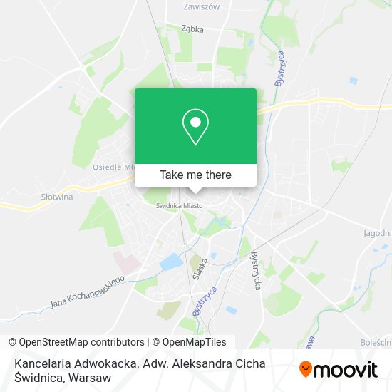 Kancelaria Adwokacka. Adw. Aleksandra Cicha Świdnica map