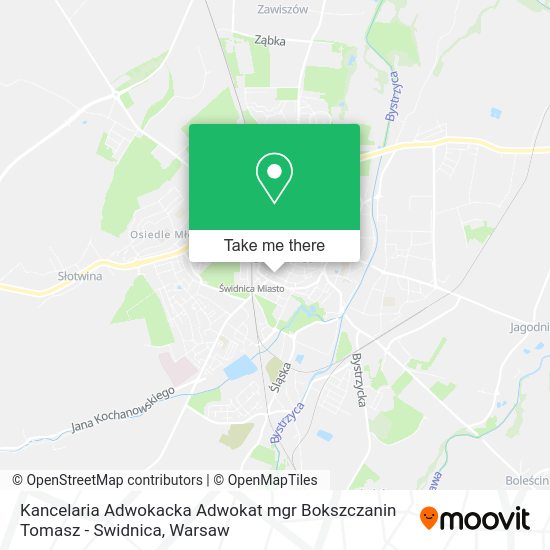 Kancelaria Adwokacka Adwokat mgr Bokszczanin Tomasz - Swidnica map