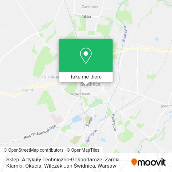 Sklep. Artykuły Techniczno-Gospodarcze. Zamki. Klamki. Okucia. Wilczek Jan Świdnica map