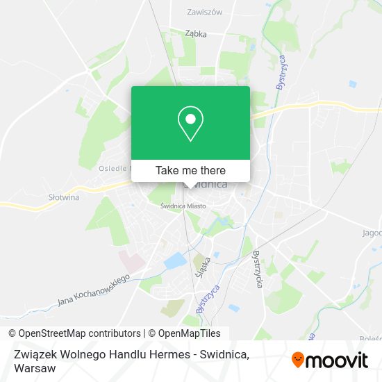 Карта Związek Wolnego Handlu Hermes - Swidnica