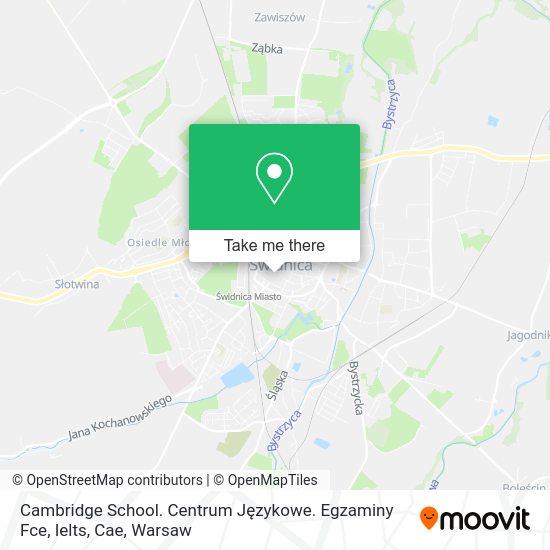 Карта Cambridge School. Centrum Językowe. Egzaminy Fce, Ielts, Cae