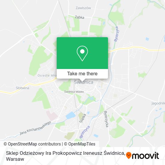 Sklep Odzieżowy Ira Prokopowicz Ireneusz Świdnica map