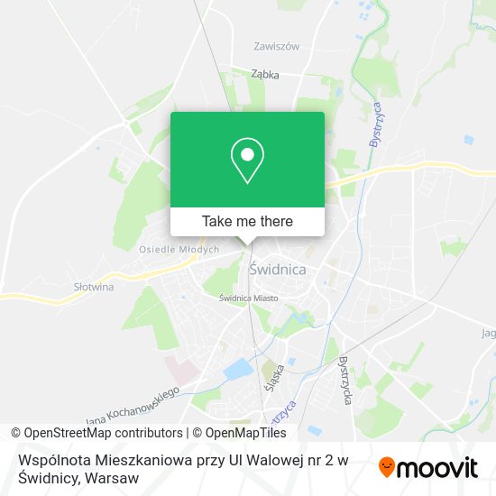 Карта Wspólnota Mieszkaniowa przy Ul Walowej nr 2 w Świdnicy