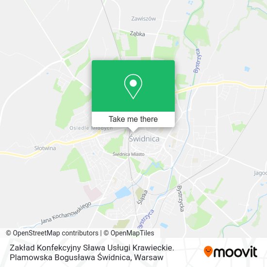 Zakład Konfekcyjny Sława Usługi Krawieckie. Plamowska Bogusława Świdnica map