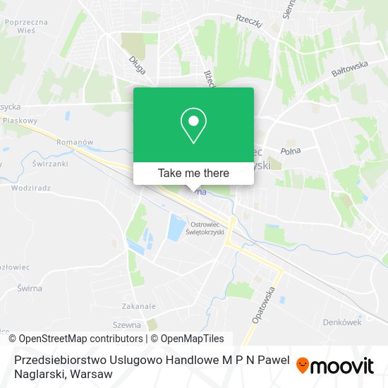 Przedsiebiorstwo Uslugowo Handlowe M P N Pawel Naglarski map