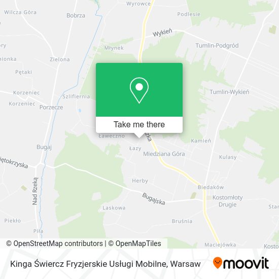 Карта Kinga Świercz Fryzjerskie Usługi Mobilne