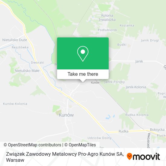 Związek Zawodowy Metalowcy Pro-Agro Kunów SA map