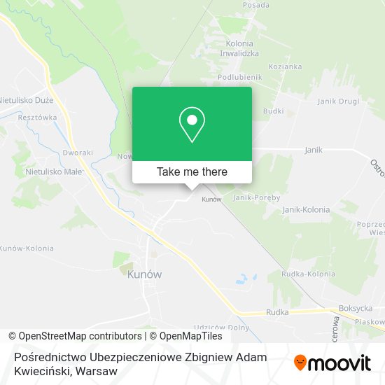 Pośrednictwo Ubezpieczeniowe Zbigniew Adam Kwieciński map