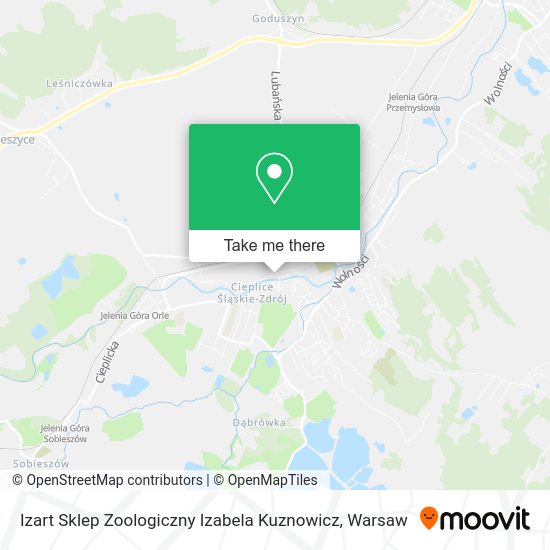 Izart Sklep Zoologiczny Izabela Kuznowicz map