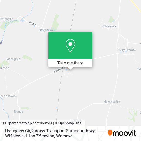 Карта Usługowy Ciężarowy Transport Samochodowy. Wiśniewski Jan Żórawina