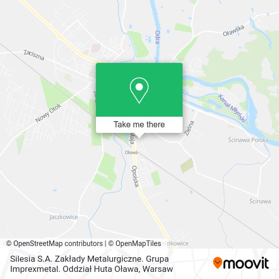 Silesia S.A. Zakłady Metalurgiczne. Grupa Imprexmetal. Oddział Huta Oława map