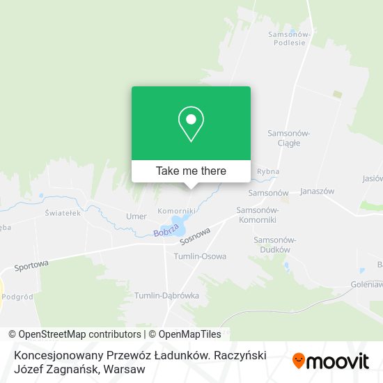 Koncesjonowany Przewóz Ładunków. Raczyński Józef Zagnańsk map