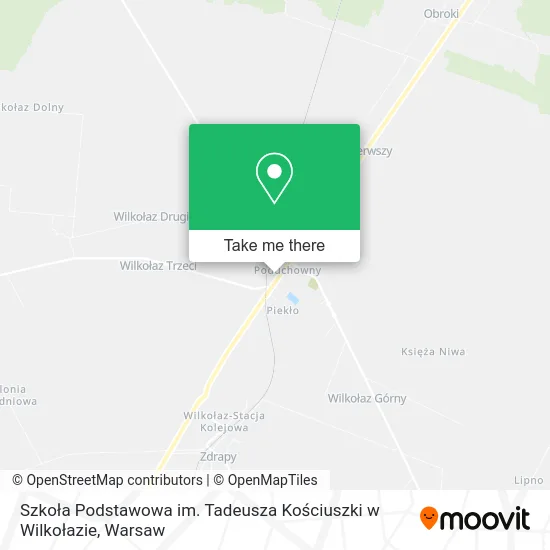 Карта Szkoła Podstawowa im. Tadeusza Kościuszki w Wilkołazie