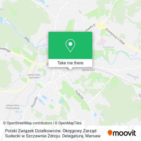 Polski Związek Działkowców. Okręgowy Zarząd Sudecki w Szczawnie Zdroju. Delegatura map