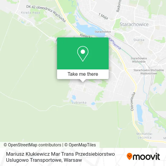 Карта Mariusz Klukiewicz Mar Trans Przedsiebiorstwo Uslugowo Transportowe