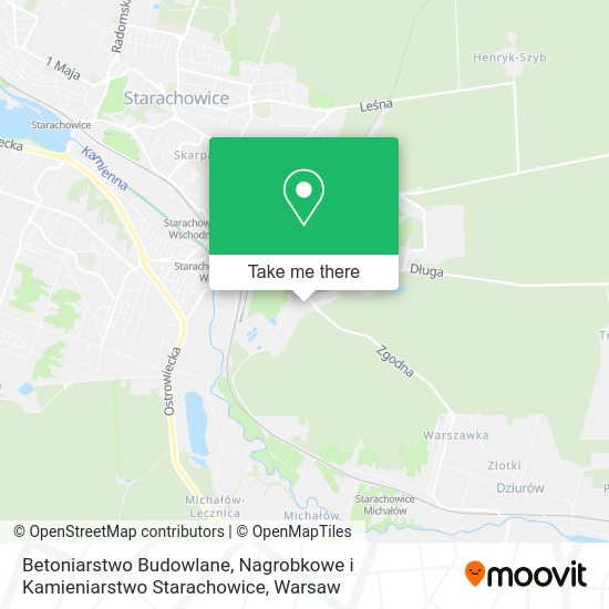 Карта Betoniarstwo Budowlane, Nagrobkowe i Kamieniarstwo Starachowice